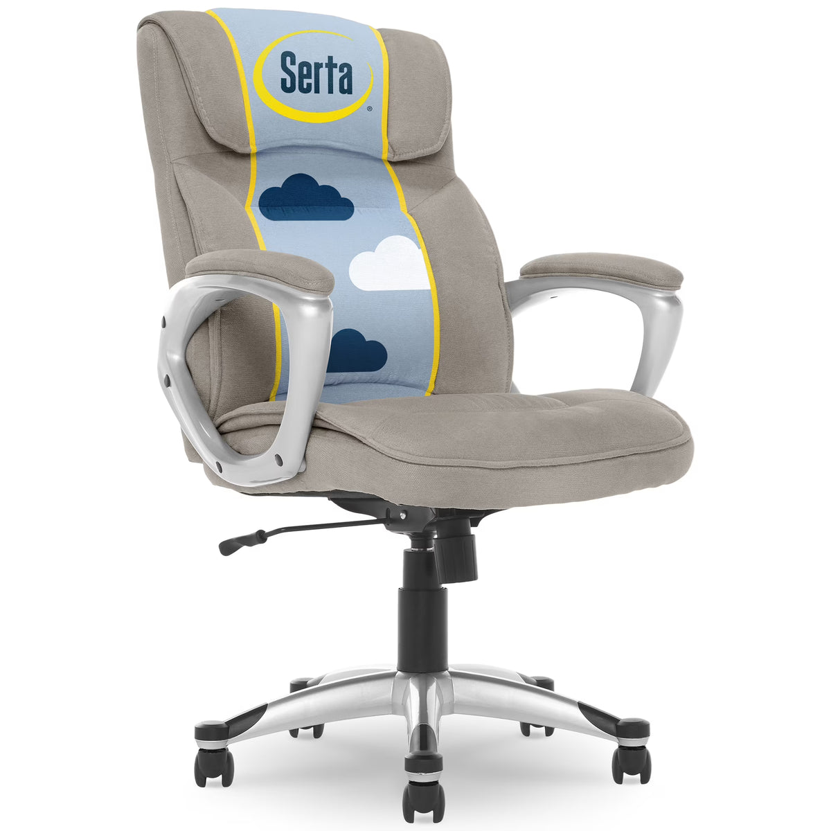 Serta Hannah Office Chair in Fawn Tan Linen Metallic Finish