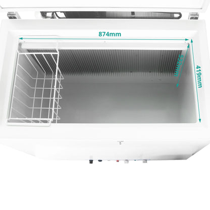 7 Cu ft Propane Chest Freezer, LPG/110V 2 Way Freezer Off Grid Lock and Top Door for Outdoor White