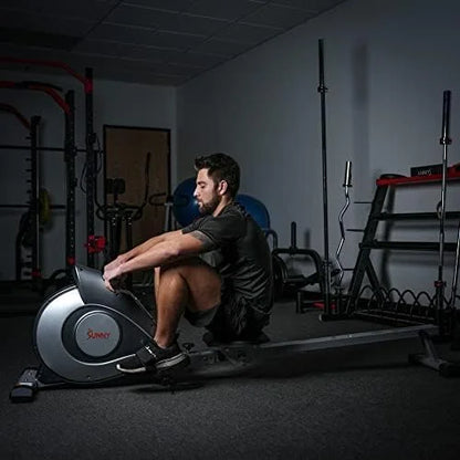 Sunny Health & Fitness 53.4" Extended Slide Rail Magnetic Rowing Machine Rower with Free SunnyFit App Membership - SF-RW5515