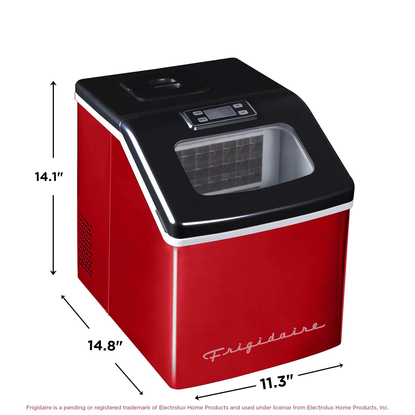 Frigidaire 40lbs. Countertop Clear Square Ice Maker - Stainless Steel