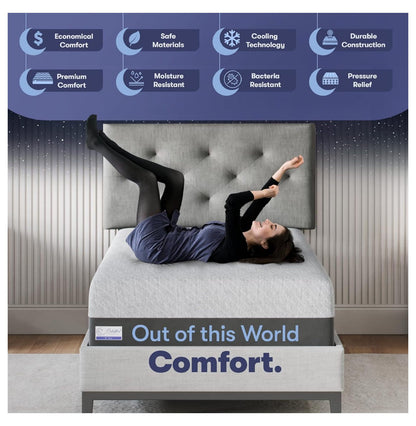 Gel Memory Foam Mattress in a Box, Made in The USA, Bed, 8 inch Firm -