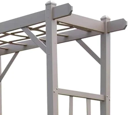 Dura-Trel PVC Garden Arbor, Arch Support for Climbing Plants, Elmwood, Mocha, 57" x 85"