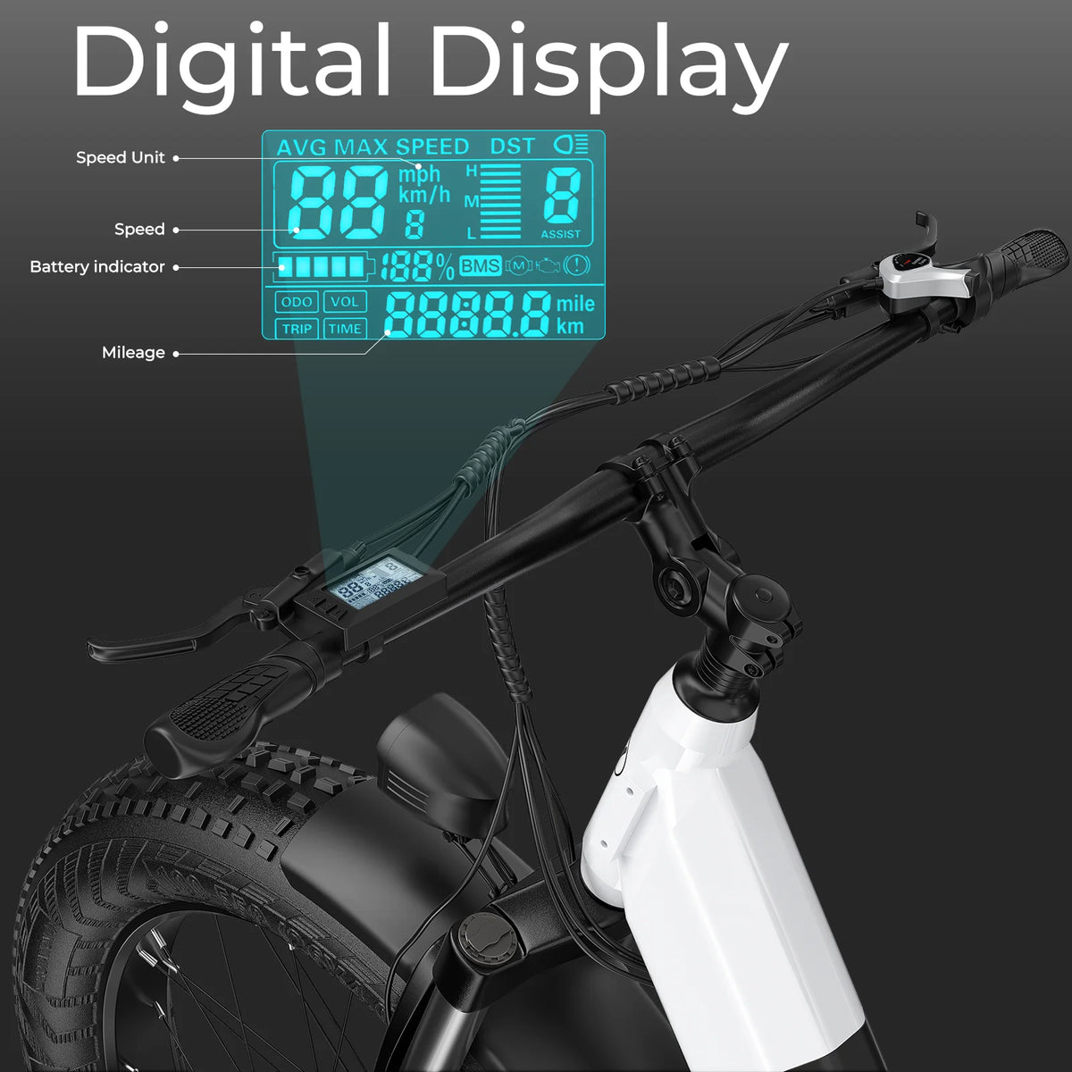 ANCHEER Electric Bike for Adults, 750W Ebike, 28MPH 60Miles Electric Mountain Bike, 26" Fat Tire Electric Bicycle with 48V 15AH Battery, Rear Rack, Lockable Suspension Fork,7 Speed, UL2849