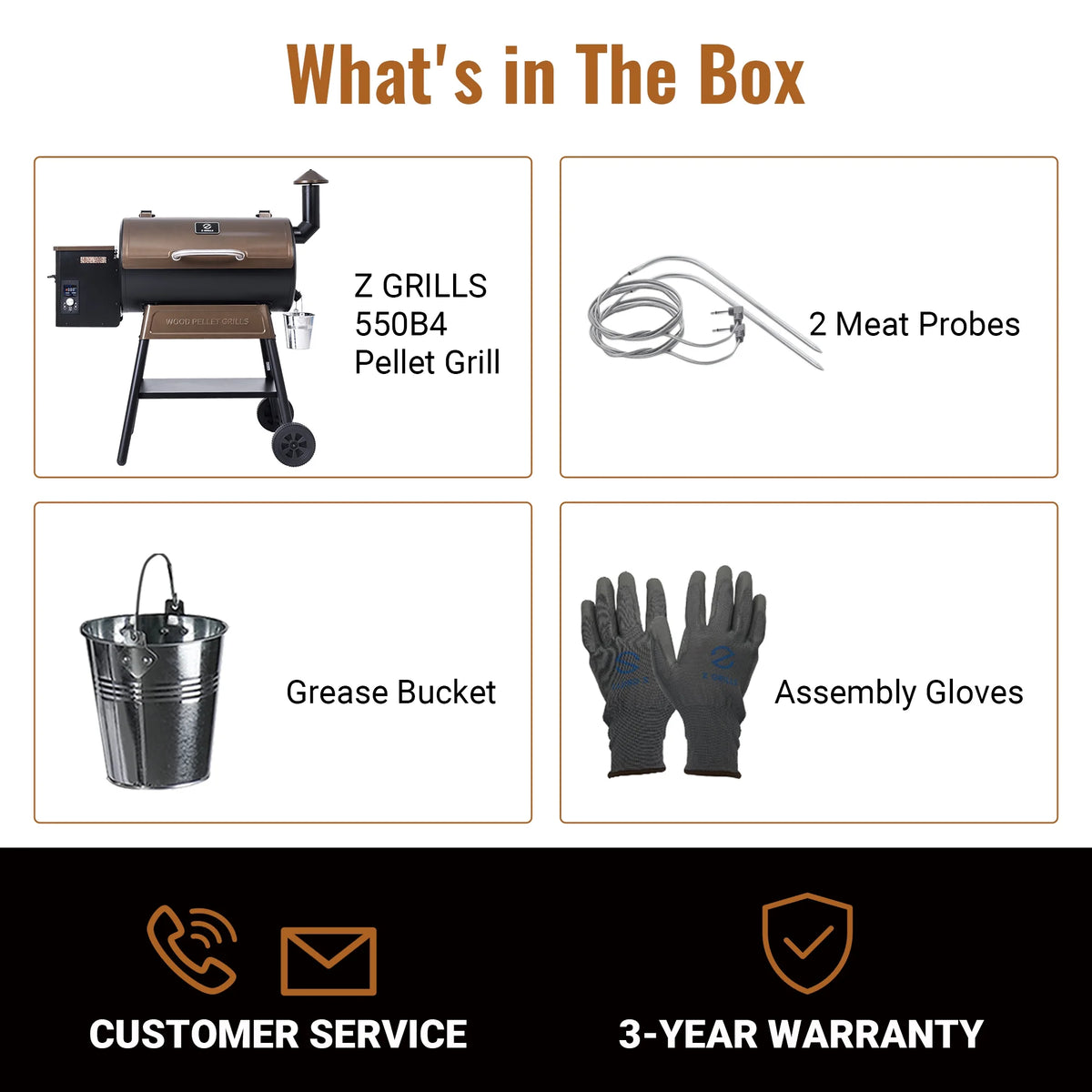 Z GRILLS Grill Elite ZPG-550B4 549 sq.in Wood Pellet Grill & Smoker, Latest PID 3.0 Controller, 2 Meat Probes, Auto Temperature Control, 8 in 1 BBQ- Bronze