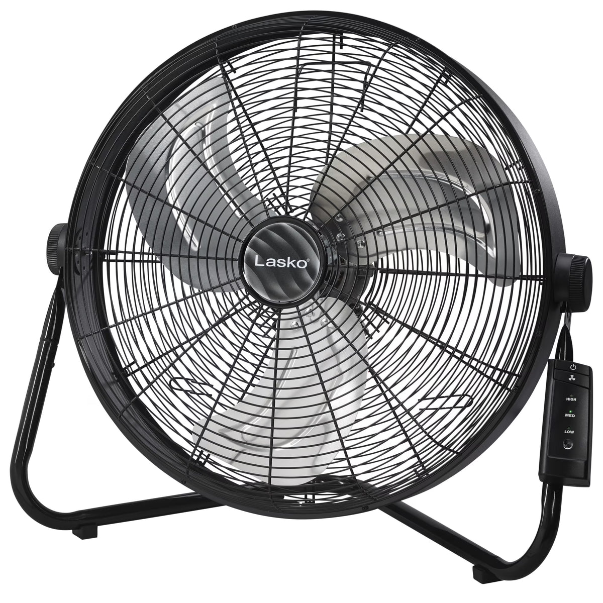 Lasko Max Performance 20" High Velocity Floor Fan, Wall Mount Option, Gray, H20610