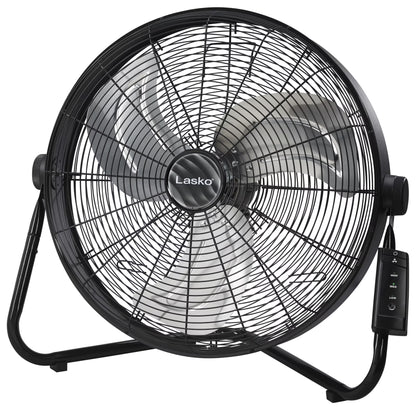 Lasko Max Performance 20" High Velocity Floor Fan, Wall Mount Option, Gray, H20610