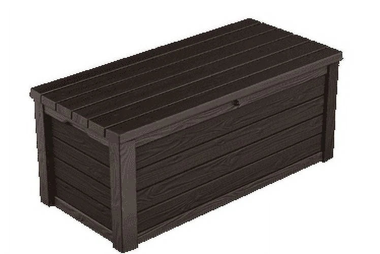 Keter Eastwood 150 Gallon Deck Box, Resin Wood Look Brown