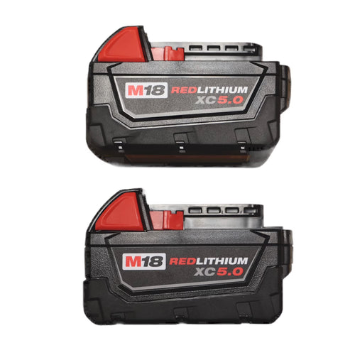 Milwaukee 48-11-1852 M18 REDLITHIUM XC 5.0Ah Extended Capacity 18V Battery Pack �C 2-Pack for Cordless Power Tools