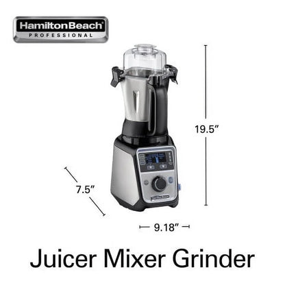 Hamilton Beach Professional 2.2 HP 120V Juicer Mixer Grinder with 3 Stainless Steel Jars, 1.5 Liters, Model 58770