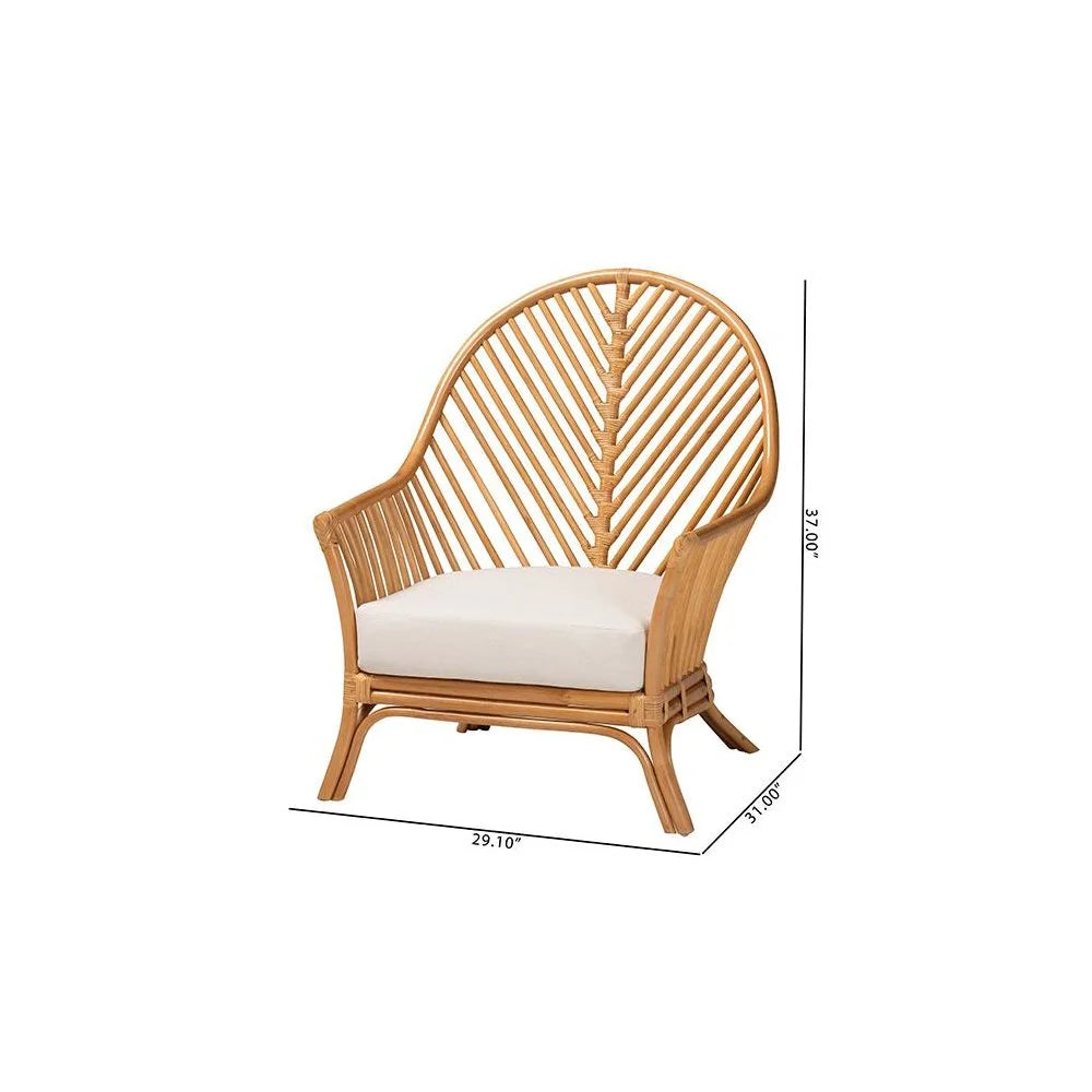 bali & pari Lisabon Bohemian Light Honey Rattan Arm Chair