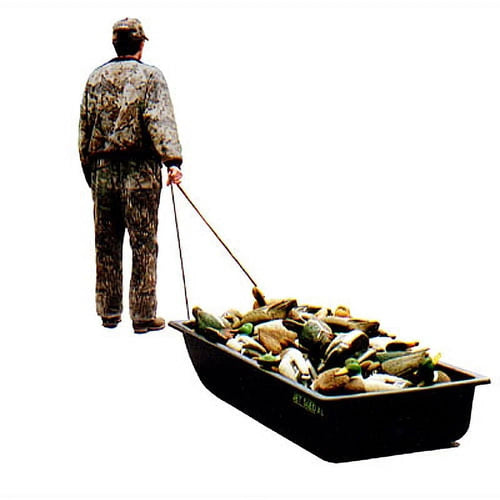Eagle Claw Shappell Plastic 66 In. Poly Jet Sled, Black, Extra Large, Hunting Game Cart
