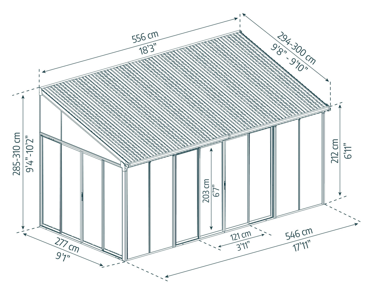 Palram - Canopia SanRemo 10' x 14' Patio Enclosure - Gray/Clear