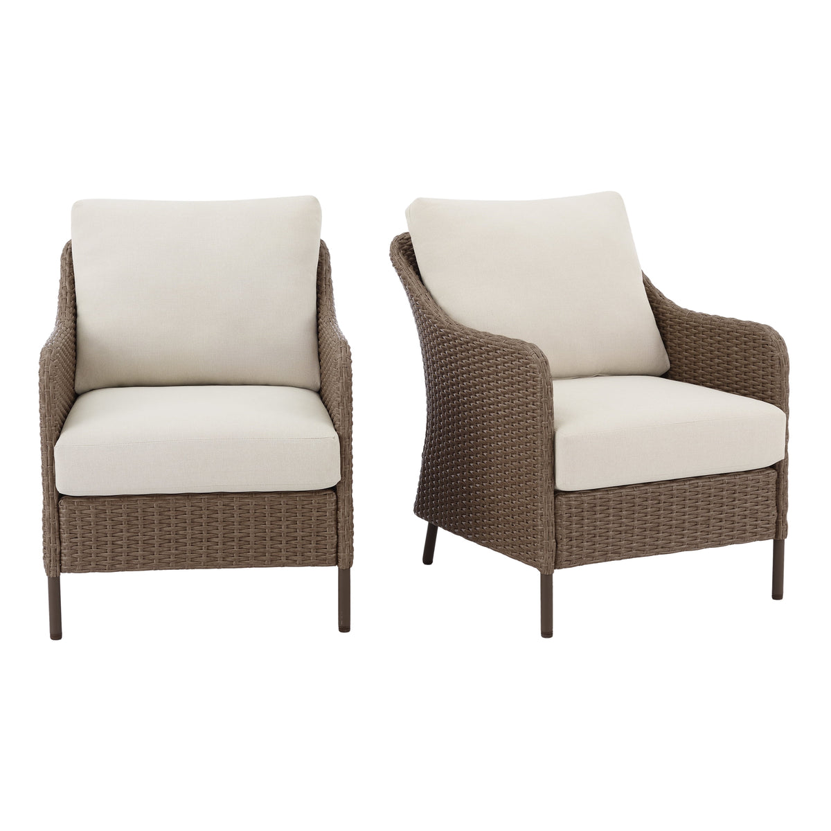 Mainstays Chelsea 2-Piece Outdoor Wicker Chairs, 2 Pack