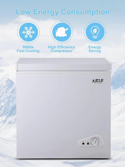GGTB 3.0 Cu.ft Chest Freezer Top Open Door Compact Freezer with Adjustable Temperature Black