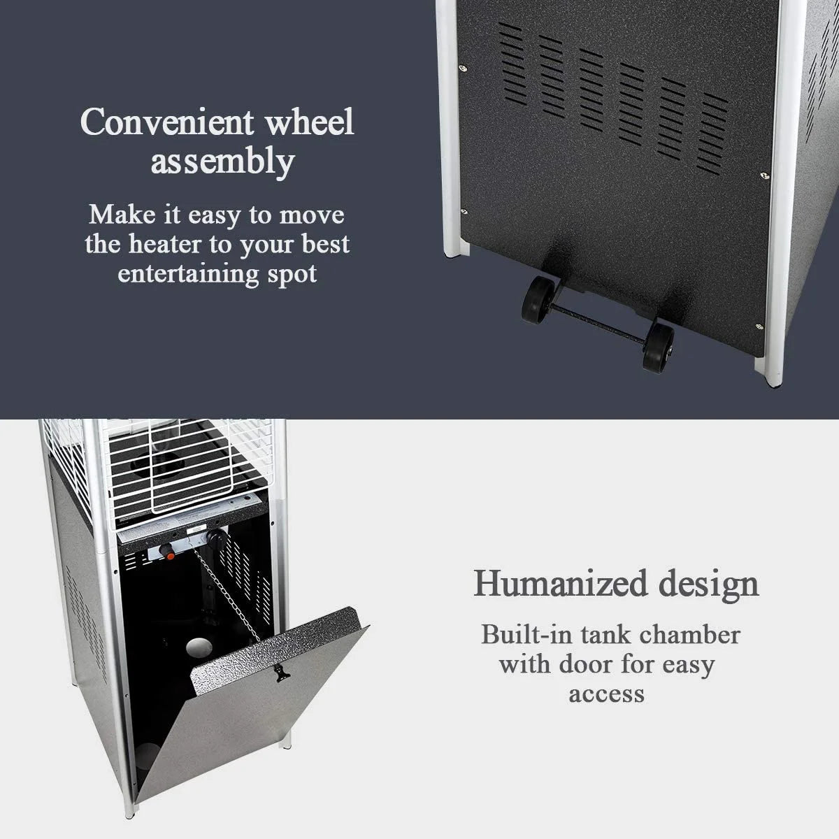Pamapic 42000 BTU Stainless Steel Propane Patio Heater