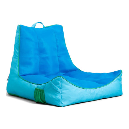 Big Joe Captain's Float No Inflation Needed Pool Lounger with Drink Holder, Tropical Hibiscus Aqua Double Sided Mesh, Quick Draining Fabric, 3 feet