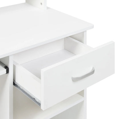 Ktaxon Computer Desk Home Office Workstation Laptop Table Drawer Shelf Furniture White