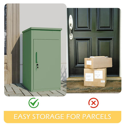 AECOJOY Package Delivery Boxes for Outside Parcel Drop Box Outdoor Storage Box Wall Mounted Express Mail Package Delivery Box 17" x 16" x 38.3" Black