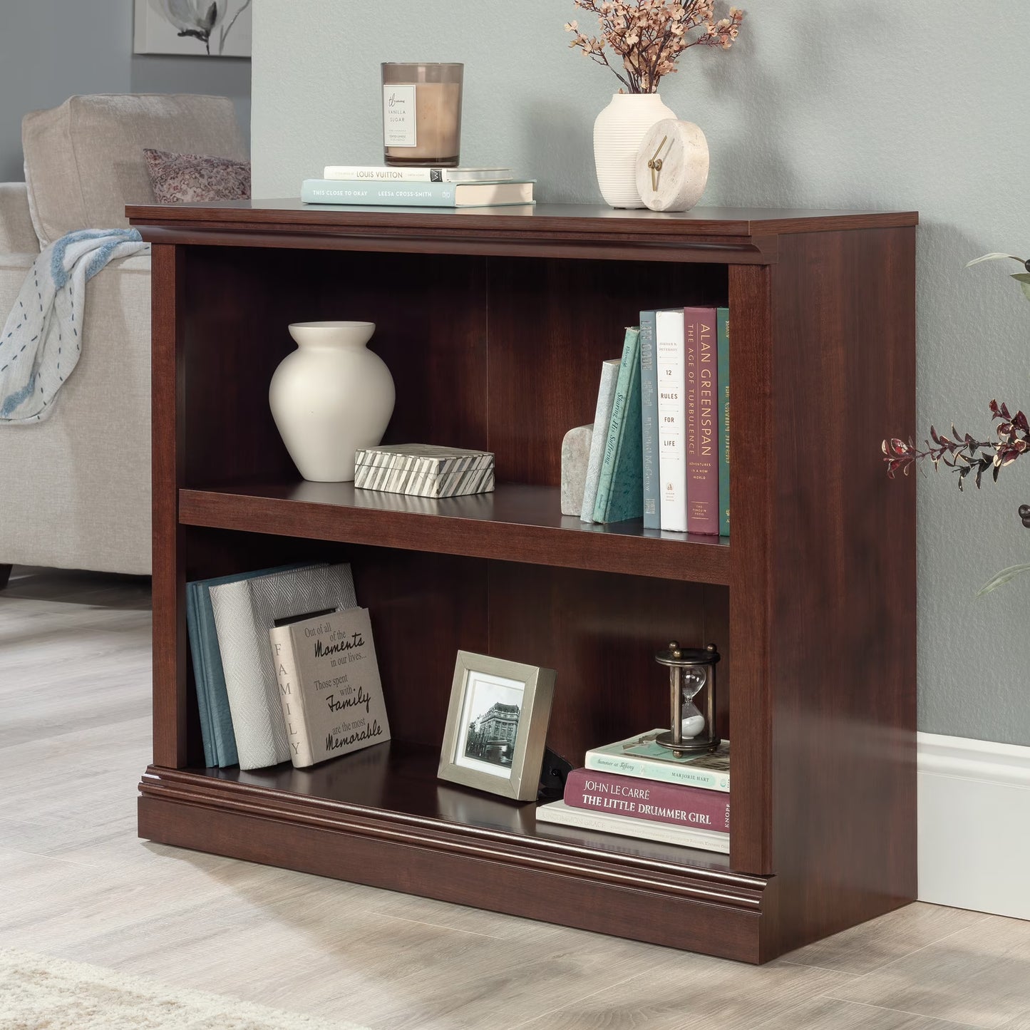 Sauder Select 2 Shelf Bookcase, Washington Cherry Finish