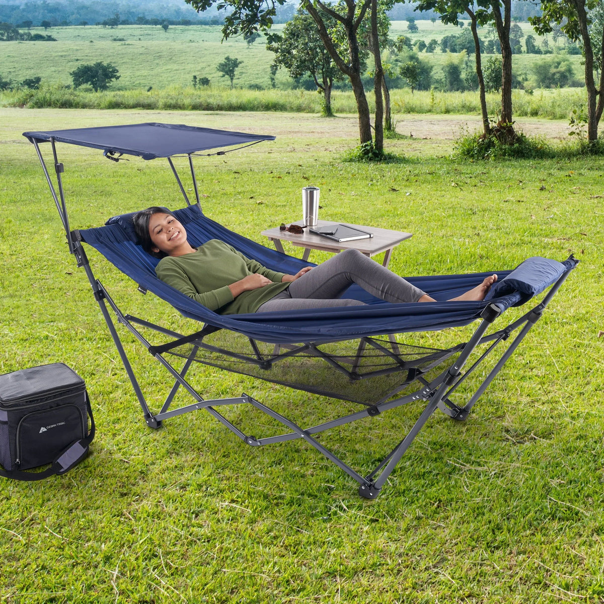 Ozark Trail Hammock with Canopy, 32"W x 72" L , Blue