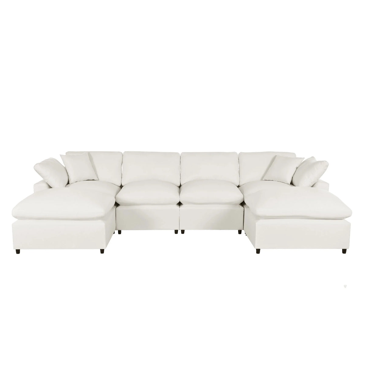 Harper & Bright Designs Convertible Modular Sectional Sofa with 2 Removable Ottomans & Pillows, Large U Shape Cloud Couch with Reversible Chaise for Living Room, Grey