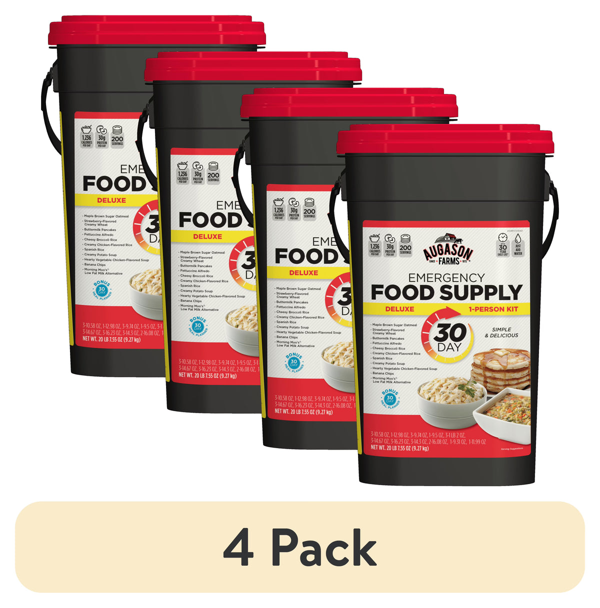 Augason Farms Deluxe 30-Day Emergency Food Supply, 20 lb 7.55 oz