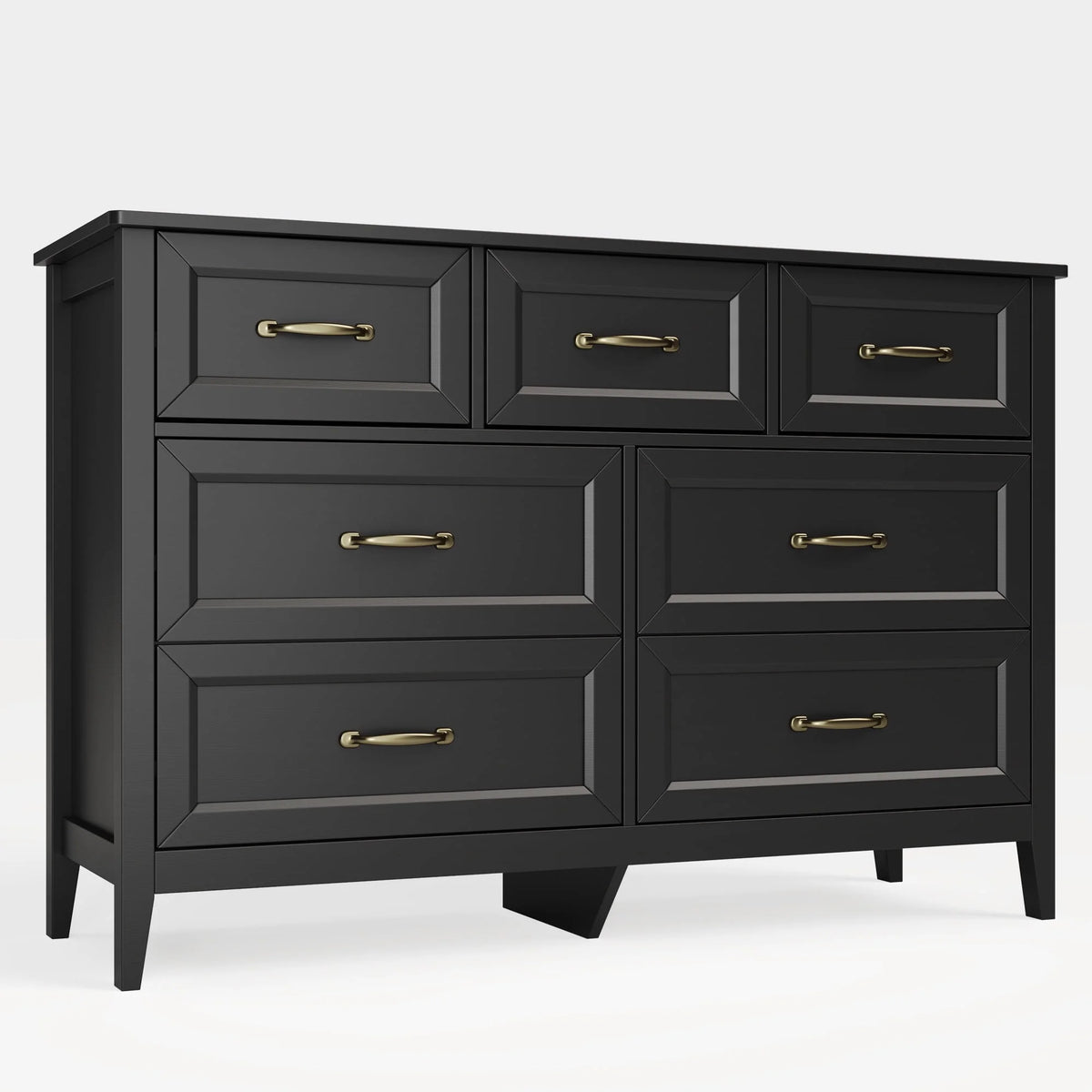 Lofka 47.2" Dresser for Bedroom with 6 Double Drawers, Farmhouse Wood Storage Cabinet with Smooth Metal Handle