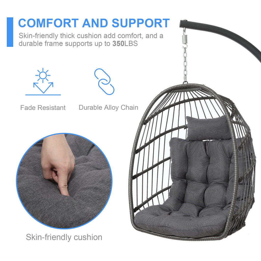 LEYCAY Egg Chair with Stand, Hanging Egg Swing Hammock Chair