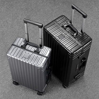 All Aluminum Hardshell Luggage, Airline Approved Zipperless Hardside Carry on Suitcase with Spinner Wheels, Checked Aluminium Luggage Metal Rolling Luggage Case for Travel, Business
