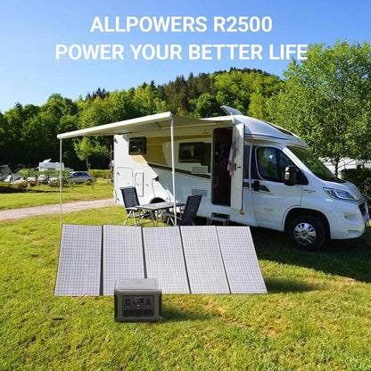 ALLPOWERS R2500 Portable Solar Generator Kit, 600W Monocrystalline Foldable Solar Panel with 2500Watt 2016Wh LiFePO4 Power Station, for Camping, Home Backup, RV, Power Outage, [Shipping Separately]