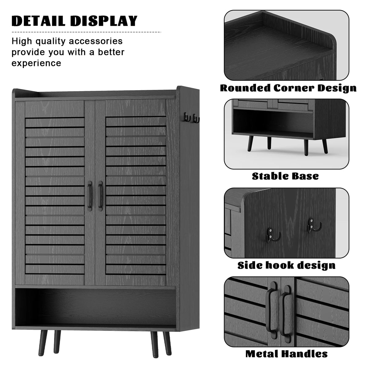 Shoe Cabinet with Doors,7-Tier Modern Shoe Storage Cabinet with Adjustable Shelves,50" Large Wooden Shoe Cabinet Storage for Entryway Front Door Hallway Living Room,White