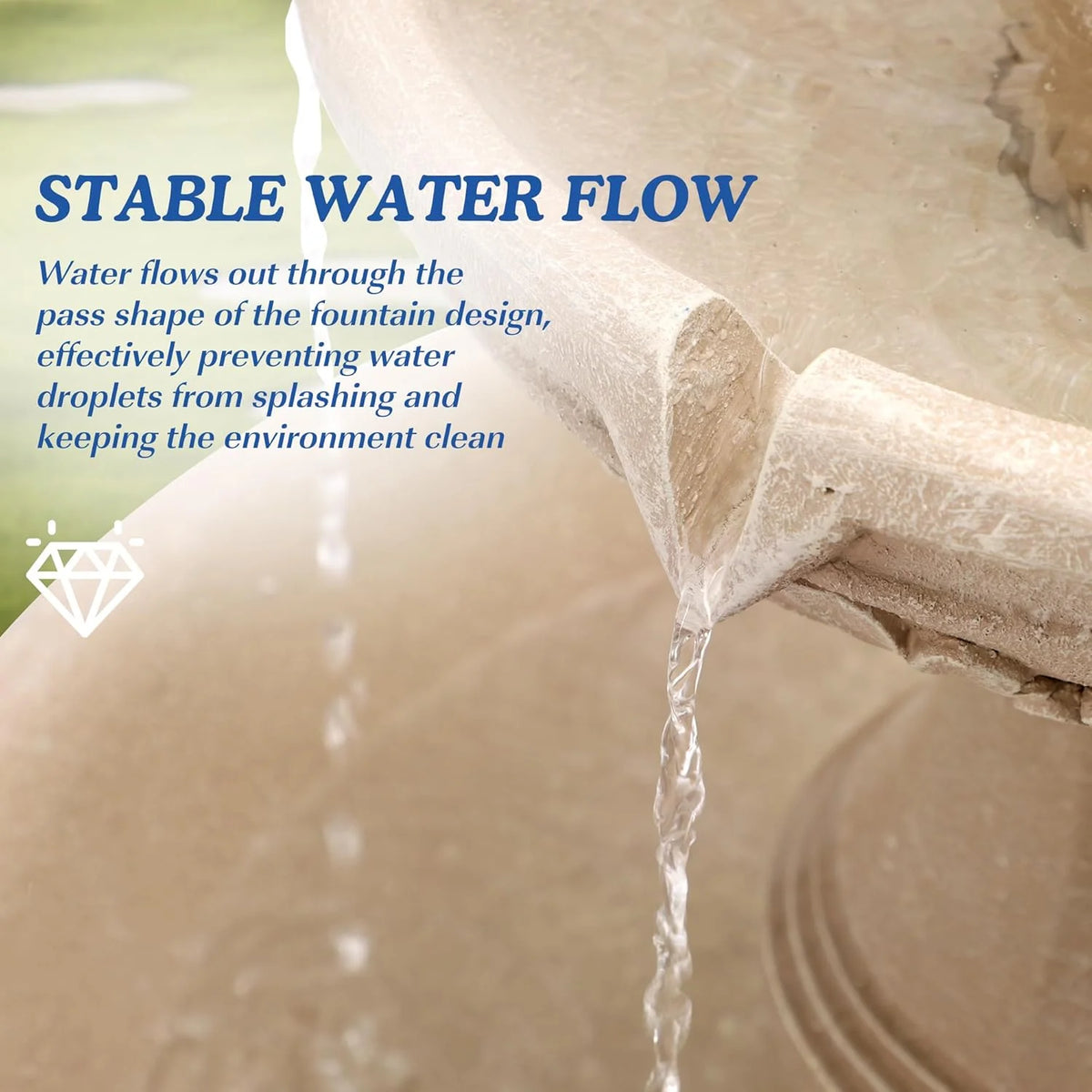 Magic Union Italian Solar Water Fountains Outdoor Garden Decor - 48.4''H Fountain and Waterfall, Large Cascading Indoor Floor-Standing Resin Bubbler Fountain Features W/Pump for Patio, Backyard