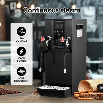 Commercial Milk Frother, 110V 1400W Automatic Foam Machine with LED Display for Coffee Shops (Black)