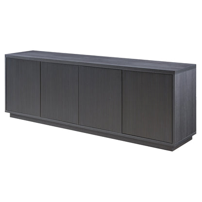 Evelyn&Zoe Hanson Rectangular TV Stand for TV's up to 75", Black Grain