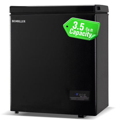 DEMULLER 3.5 Cu.ft Chest Freezer with Electronic Panel, Accurate Temperature Display to 1�?BLACK