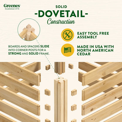 Greenes Fence Cedar Wood Composter 24" x 24" x 31", 77.3 gal.