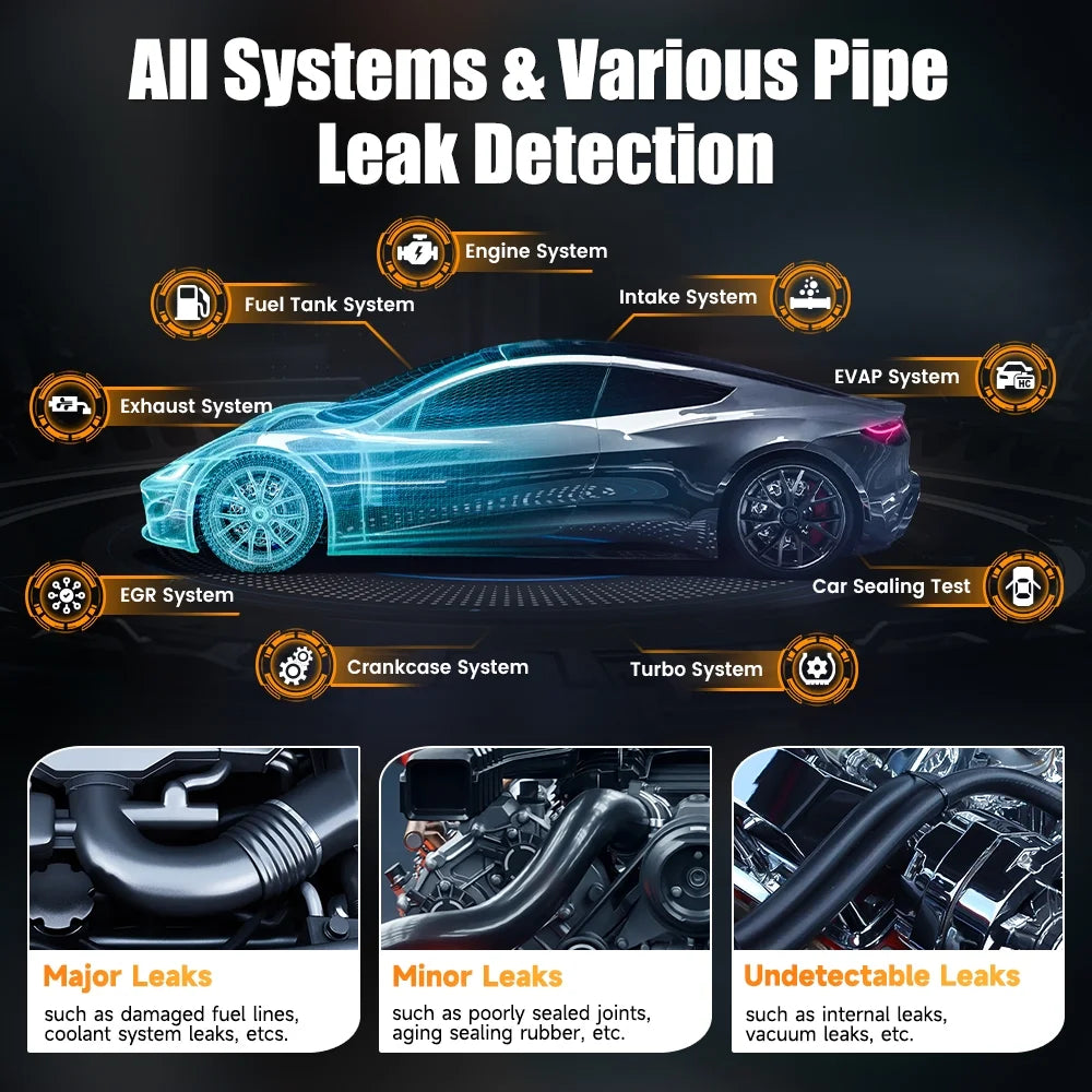 FOXWELL SD203 Automotive Smoke Machine with Pressure Gauge & Flow Meter, All Systems EVAP Vacuum Leak Detector