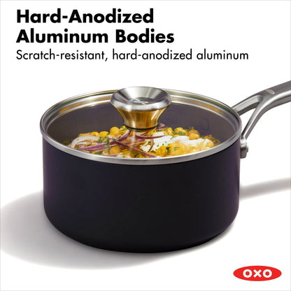 OXO Professional Hard Anodized Nonstick, 10 Piece Cookware Set, Induction, Black