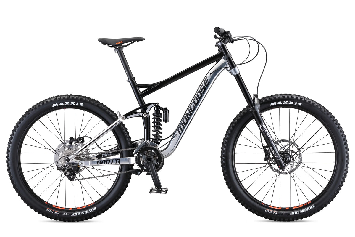 Mongoose Boot'R Adult Unisex 27.5-in. Medium Full-Suspension Mountain Bike, Black