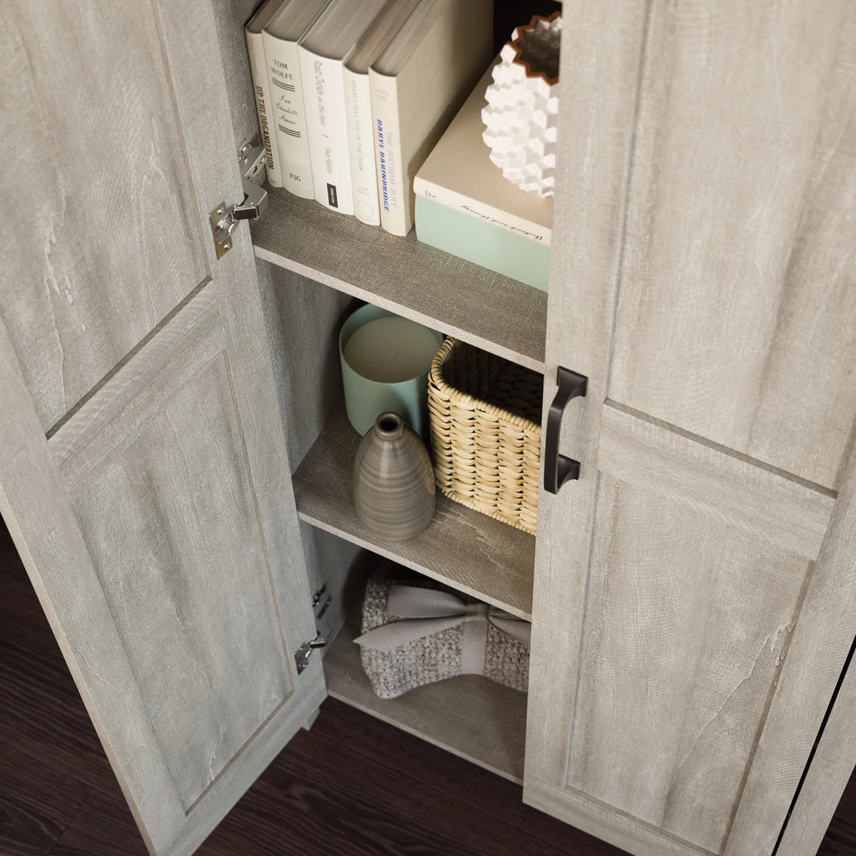 Sauder Two-Door Storage Cabinet, White Finish