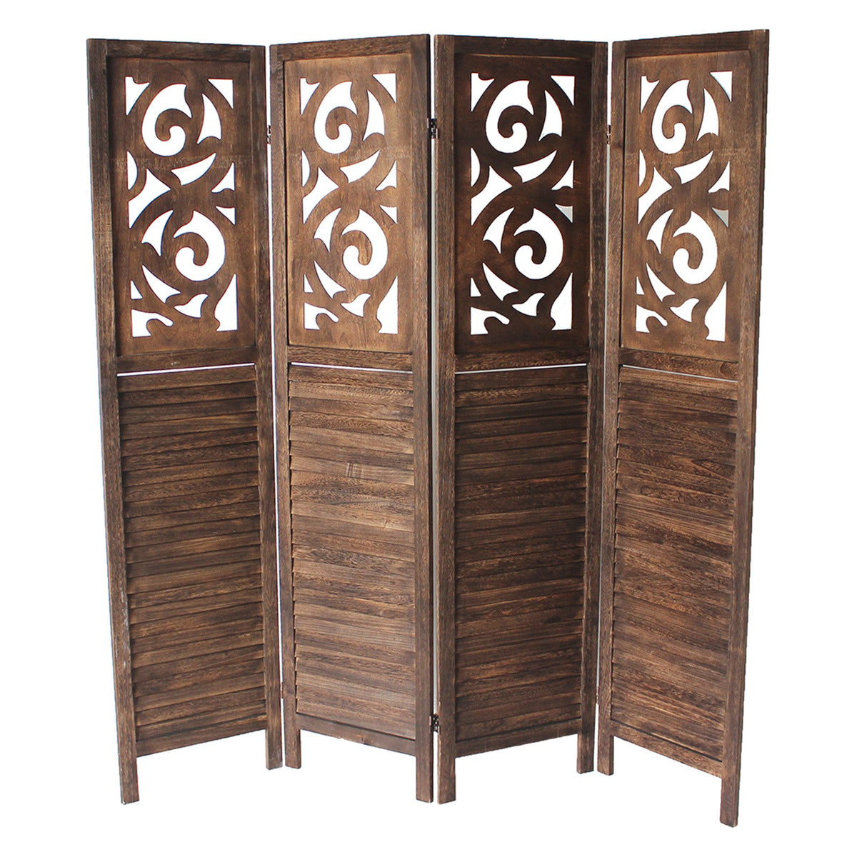 Milton Green Stars Clark 4-Panel Room Divider, Gray