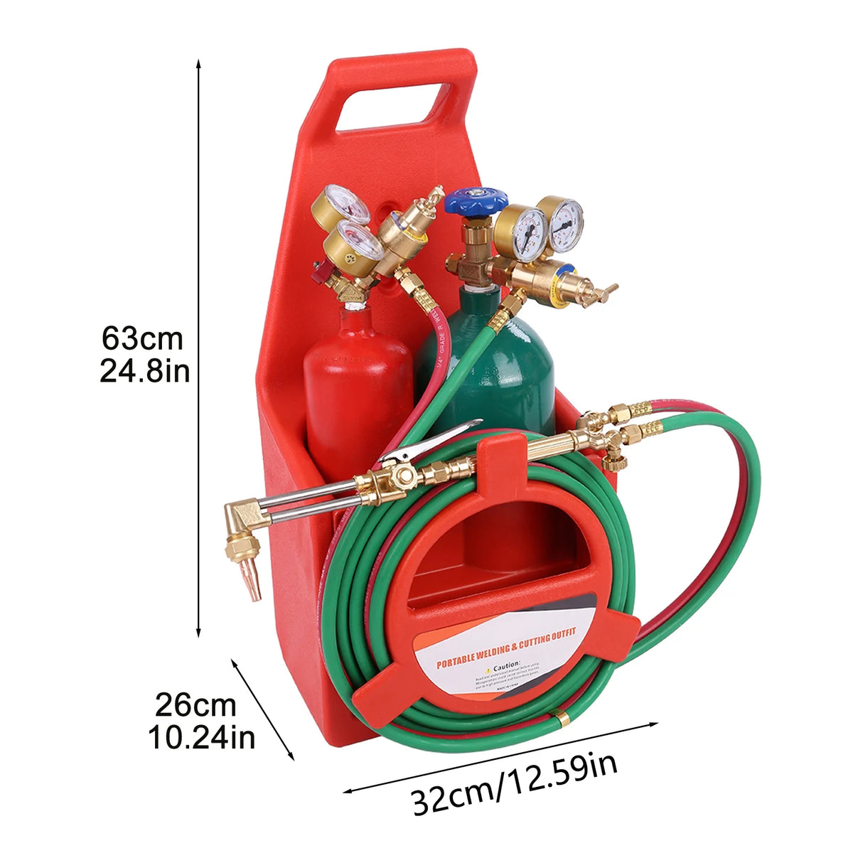 Oxy Acetylene Torch Kit Trendix Welding and Cutting Torch Set with Gauges & Hose for Metal Working, Includes 2 Tanks, 12-feet Hose Length