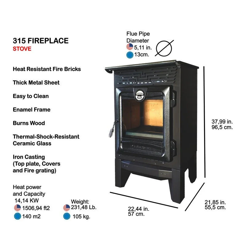 Indoor Multifunctional Wood Burning Stove with Box, Overtop Cooking Stove, Wood Burning Stove, Fire Pit, Tiny House, Fire Place, Farm House