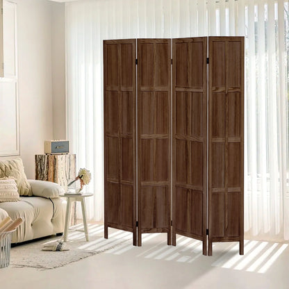 Aletheiawu 4 Panel Room Divider Wall and Folding Privacy Screens��No Installation Required��White
