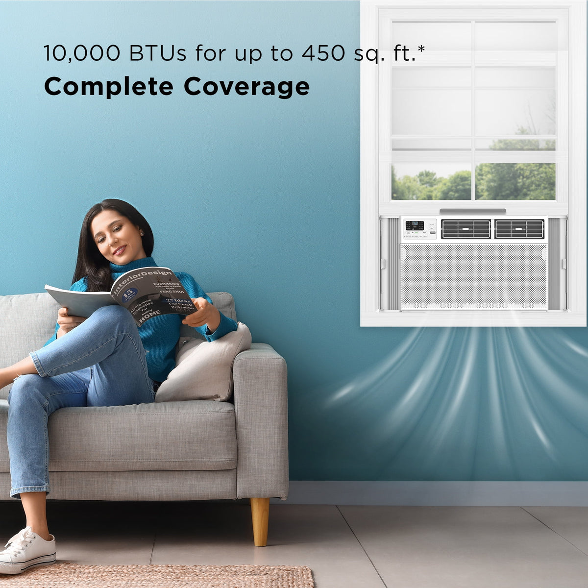 TCL 10,000 BTU Smart Window Air Conditioner, Fan & Dehumidifier, 450 Sq. Ft., Remote Control, Works with Alexa/Google Assistant, Black, W10W92-B4
