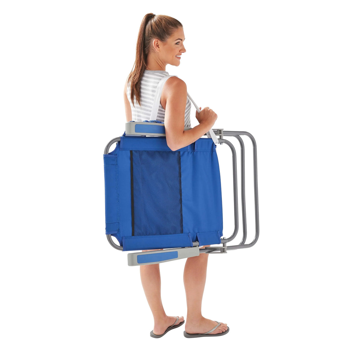 2-Pack Mainstays Reclining 4-Position Oversize Beach Chair, Blue