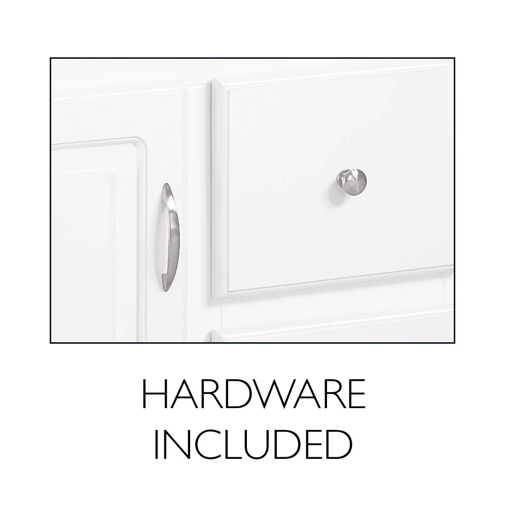 Design House Wyndham 36" Solid Wood Ready to Assemble 2-Door and 2-Drawer Bathroom Vanity Cabinet, White