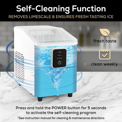 Igloo Self-Cleaning Countertop Ice Maker - Compact and Portable - Creates 26 lbs. Per Day, 8 Pieces Ready Every 7-8 Minutes - Includes Ice Scoop and Basket - Aqua