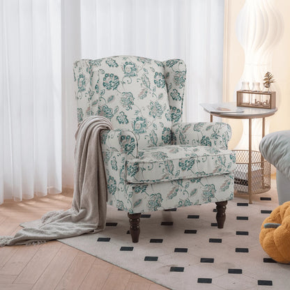 EROMMY Upholstered Accent Chair, Floral Print Fabric Armchair