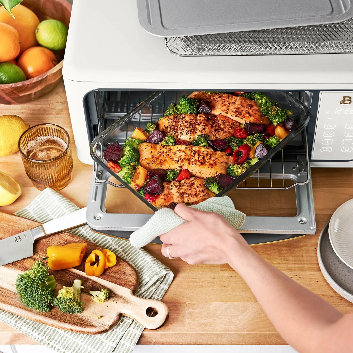 Beautiful Infrared Air Fryer Toaster Oven, 9-Slice, 1800 W, White Icing by Drew Barrymore